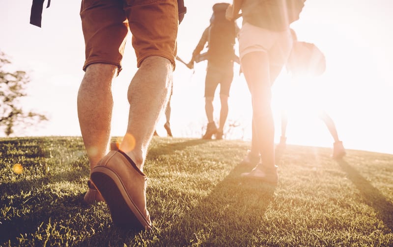 People running together outdoors