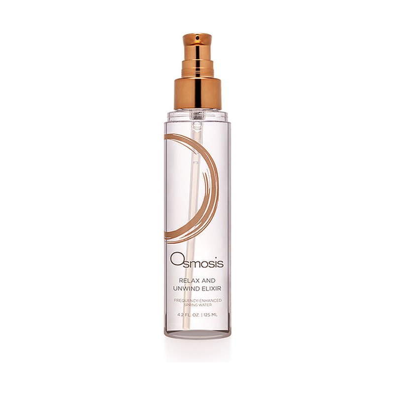 Osmosis Relax and Unwind Elixir 125 mL, copper-brown box with white brushstroke ring, front