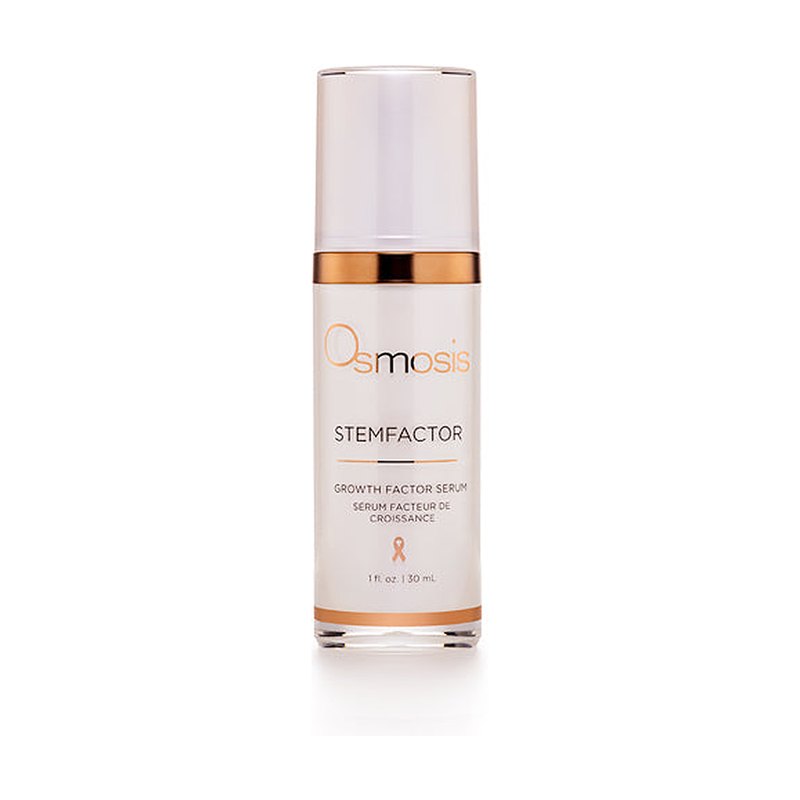 Osmosis StemFactor Growth Factor Serum 30 mL, white box with copper brushstroke ring, front